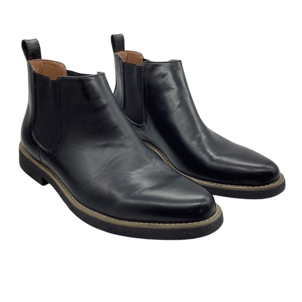 Deer Stags Rockland Memory Foam Black Faux Leather‎ Chelsea Boots Men 11 NWOT